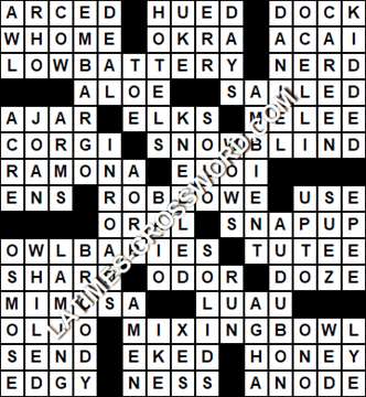 LA Times Crossword answers Tuesday 5 March 2019