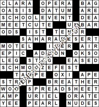 LA Times Crossword answers Wednesday 6 March 2019