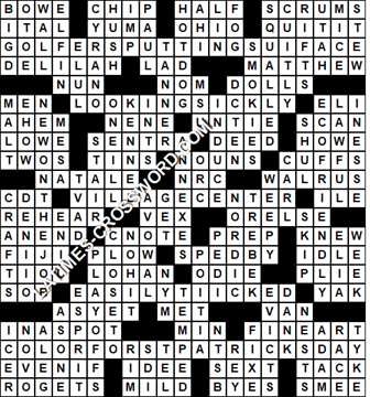 LA Times Crossword answers Sunday 17 March 2019