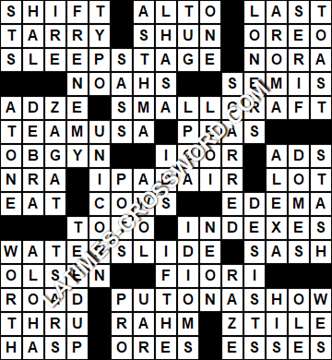 LA Times Crossword answers Tuesday 19 March 2019