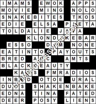 LA Times Crossword answers Thursday 21 March 2019