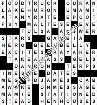LA Times Crossword answers Saturday 23 March 2019