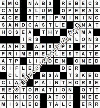 LA Times Crossword answers Wednesday 10 April 2019