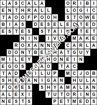 LA Times Crossword answers Saturday 27 April 2019