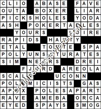 LA Times Crossword answers Thursday 9 May 2019