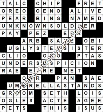 LA Times Crossword answers Monday 13 May 2019
