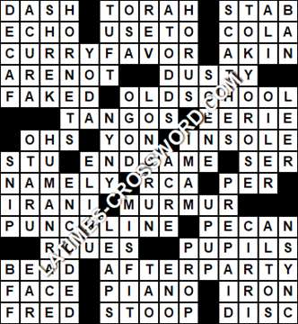 LA Times Crossword answers Tuesday 14 May 2019