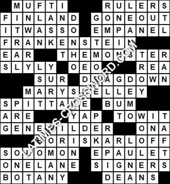 LA Times Crossword answers Thursday 16 May 2019