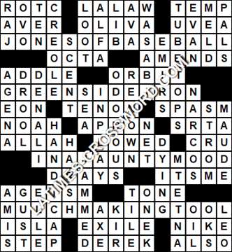 LA Times Crossword answers Friday 17 May 2019