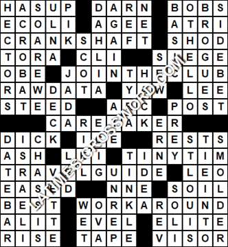LA Times Crossword answers Wednesday 22 May 2019