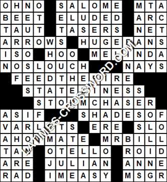 LA Times Crossword answers Saturday 8 June 2019