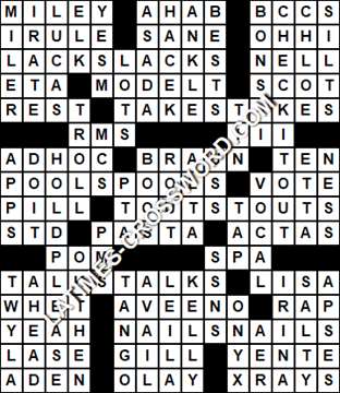 LA Times Crossword answers Tuesday 11 June 2019