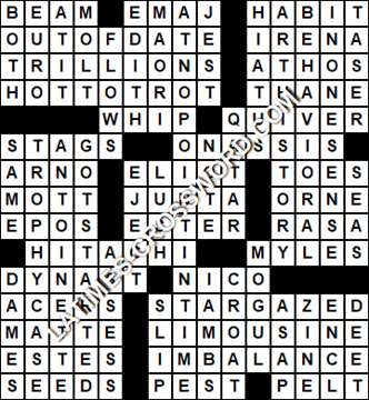 LA Times Crossword answers Saturday 15 June 2019