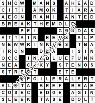 LA Times Crossword answers Tuesday 18 June 2019
