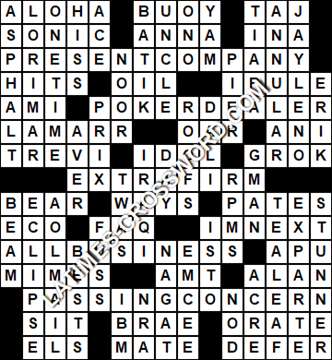 LA Times Crossword answers Thursday 27 June 2019