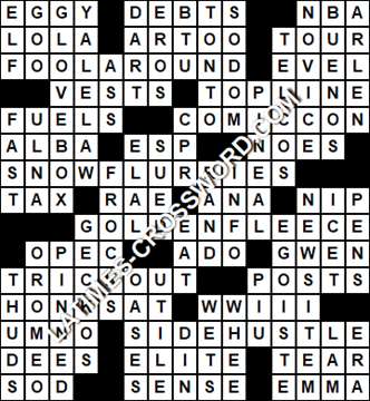 LA Times Crossword answers Thursday 18 July 2019