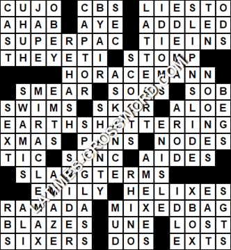 LA Times Crossword answers Wednesday 24 July 2019