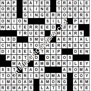 LA Times Crossword answers Tuesday 30 July 2019