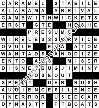 LA Times Crossword answers Friday 2 August 2019