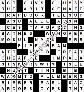 LA Times Crossword answers Wednesday 7 August 2019