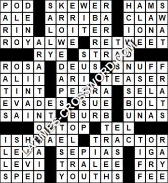 LA Times Crossword answers Friday 9 August 2019