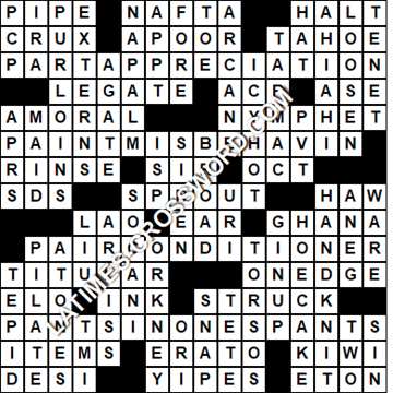 LA Times Crossword answers Friday 23 August 2019