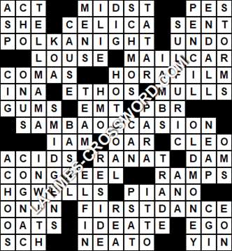 LA Times Crossword answers Friday 13 September 2019