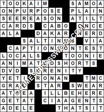 LA Times Crossword answers Saturday 21 September 2019