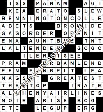 LA Times Crossword answers Friday 11 October 2019
