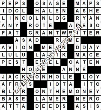 LA Times Crossword answers Monday 14 October 2019