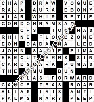 LA Times Crossword answers Tuesday 15 October 2019