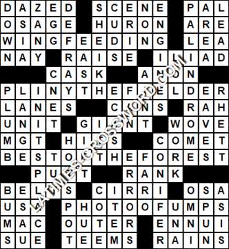 LA Times Crossword answers Friday 25 October 2019