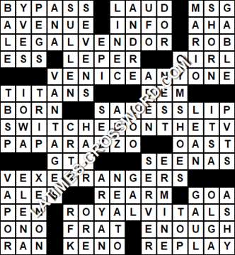 LA Times Crossword answers Friday 6 December 2019