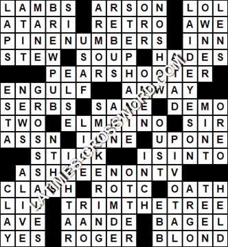 LA Times Crossword answers Friday 13 December 2019