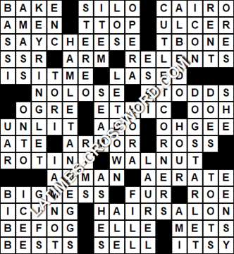 LA Times Crossword answers Friday 20 December 2019