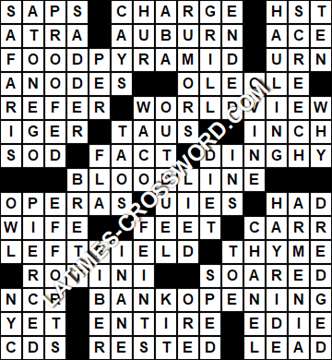 LA Times Crossword answers Tuesday 24 December 2019