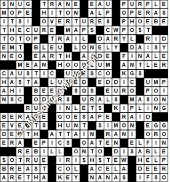 LA Times Crossword answers Sunday 12 January 2020