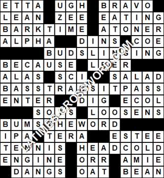 LA Times Crossword answers Friday 17 January 2020