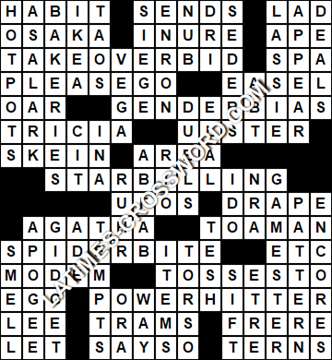 LA Times Crossword answers Tuesday 28 January 2020