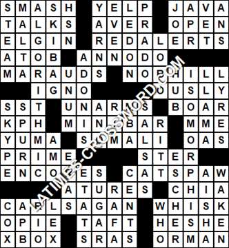 LA Times Crossword answers Friday 31 January 2020