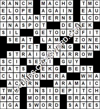 LA Times Crossword answers Wednesday 12 February 2020