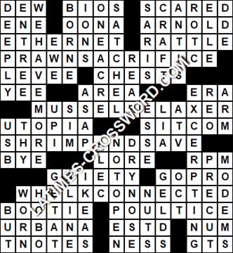LA Times Crossword answers Friday 21 February 2020