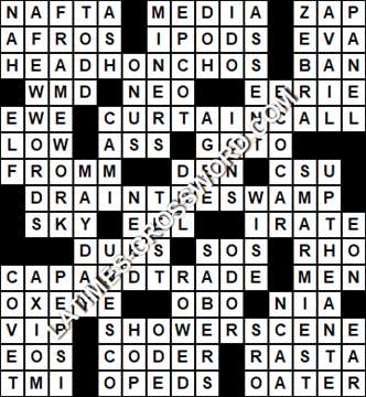 LA Times Crossword answers Wednesday 26 February 2020