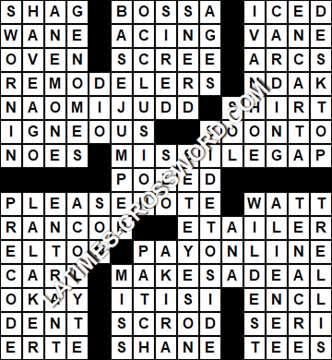 LA Times Crossword answers Saturday 29 February 2020