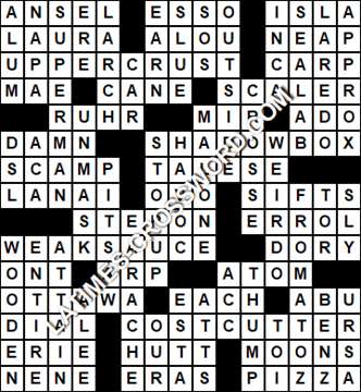 LA Times Crossword answers Monday 2 March 2020