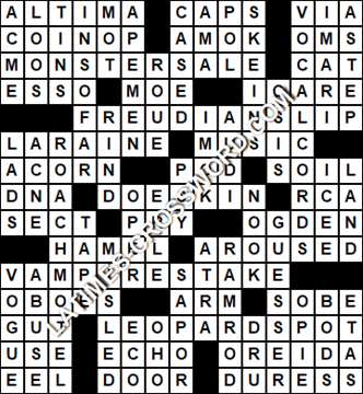 LA Times Crossword answers Friday 6 March 2020