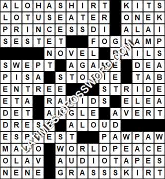 LA Times Crossword answers Saturday 7 March 2020