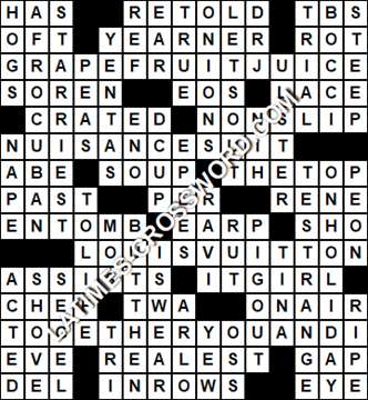 LA Times Crossword answers Tuesday 10 March 2020