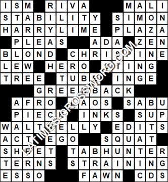 LA Times Crossword answers Wednesday 11 March 2020