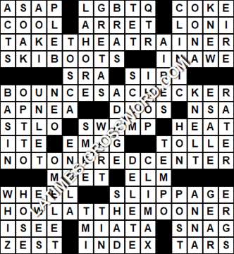 LA Times Crossword answers Friday 10 April 2020